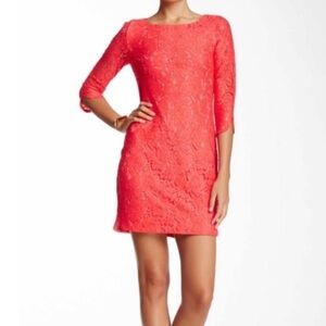 VINCE CAMUTO Coral Lace Casual Sheath Dress 8
